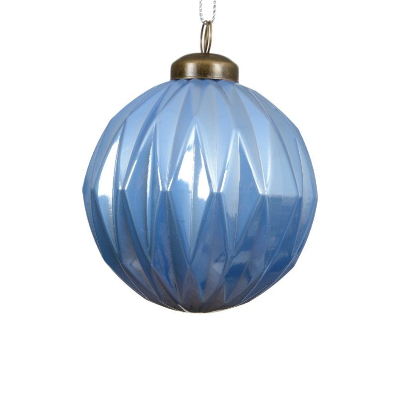 Blue Polystyrene Bauble 8cm